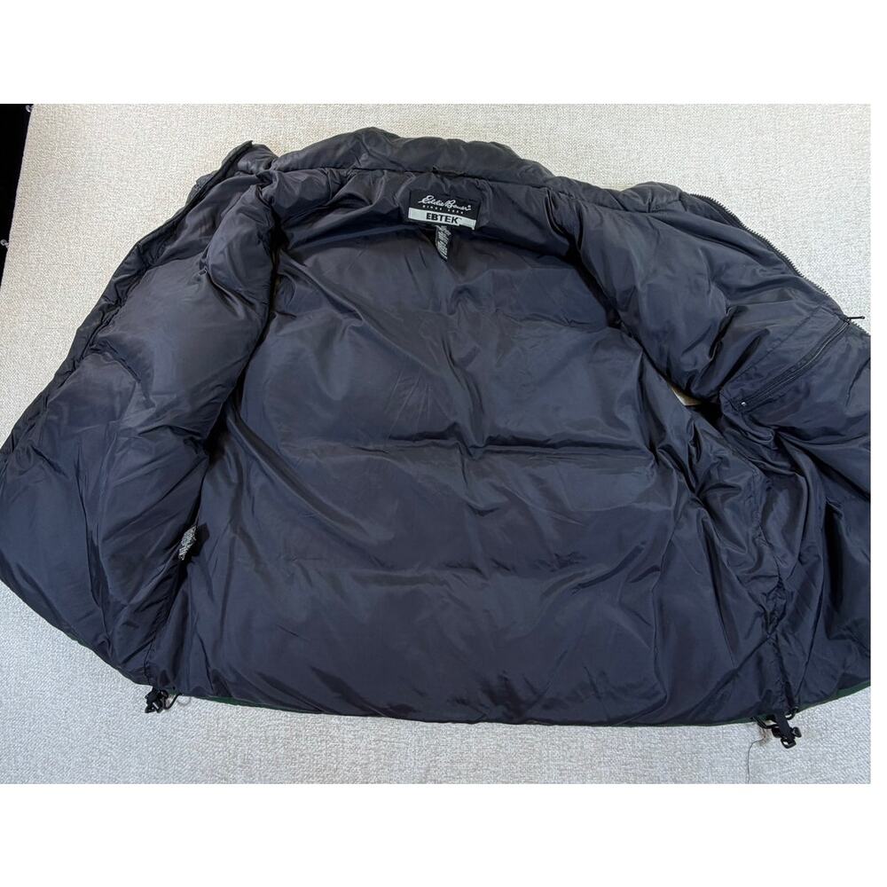 EBTEK Eddie Bauer Men's Green Black XL Goose Down Puffer Zip Front Vest Outdoor - Picture 11 of 11